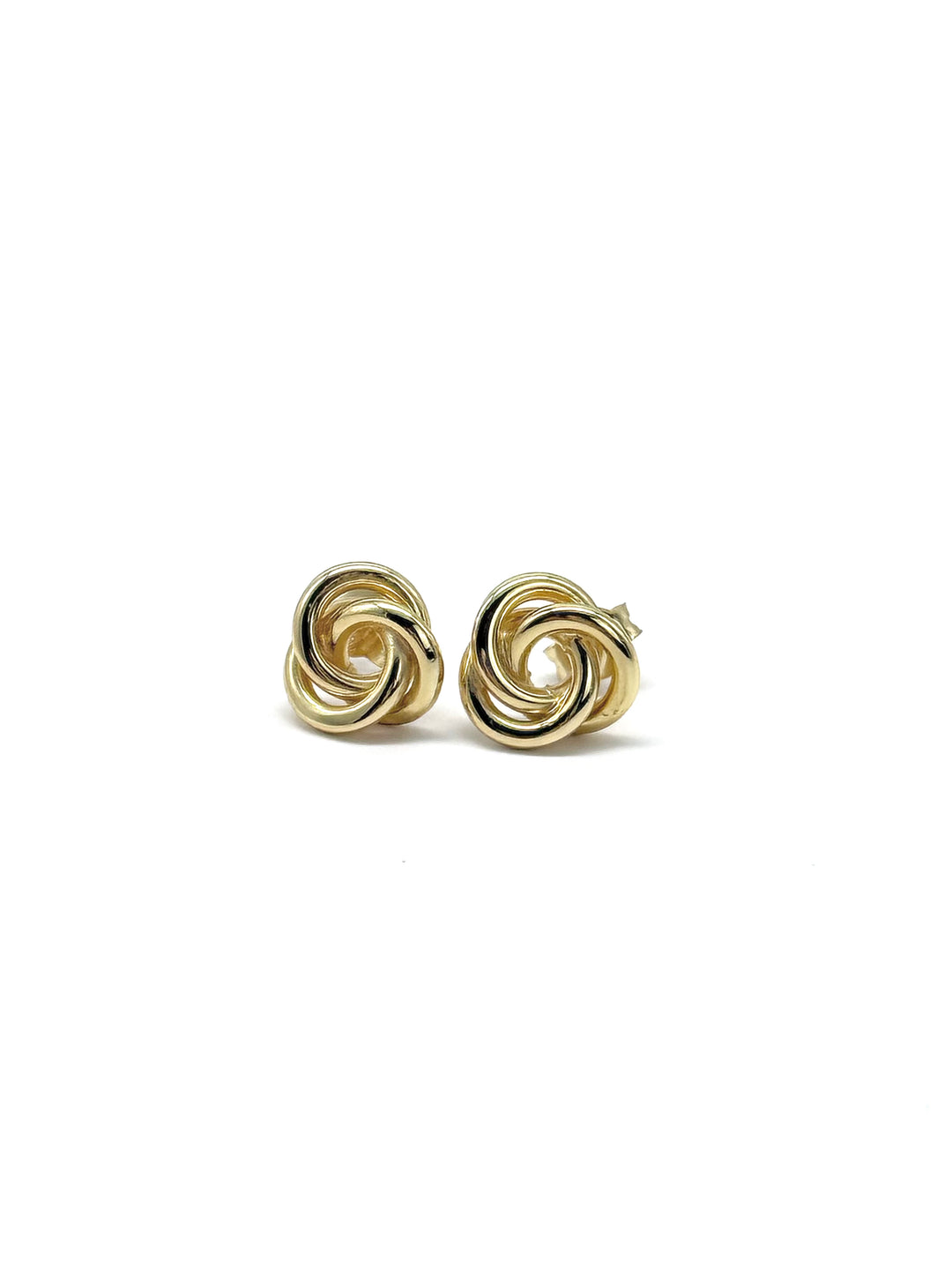Noa Knoten Ohrstecker aus 925 Sterling Silber mit 18k Vergoldung Frontalansicht