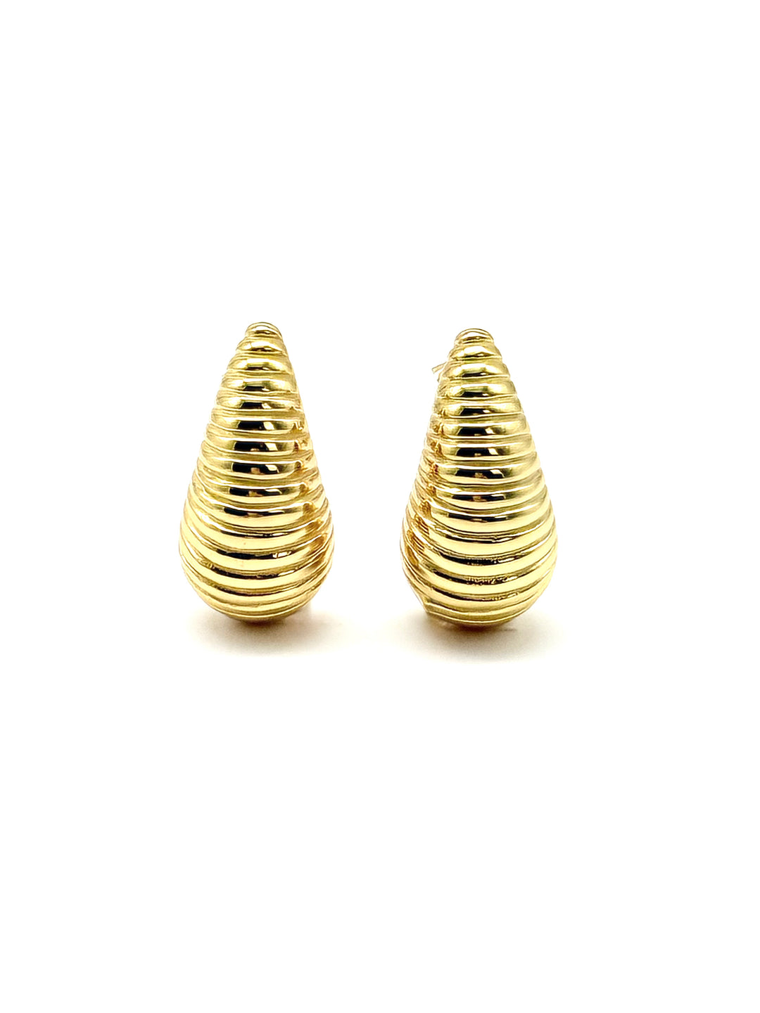Aurelia Drop Earrings aus 925 Sterling Silber geriffelt mit 18k Vergoldung