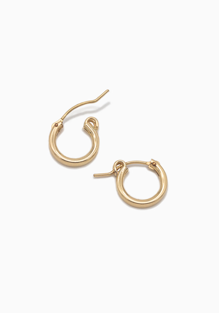 Mini Creolen aus 14k Gold Filled – kleine Gold Hoops mit 13 mm Durchmesser - SimplyO