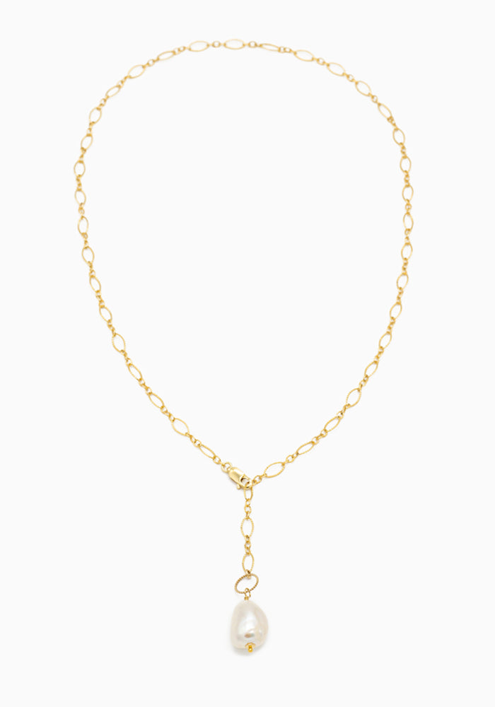 Verstellbare Gliederhalskette aus 14k Gold Filled mit barocker Süßwasserperle - SimplyO