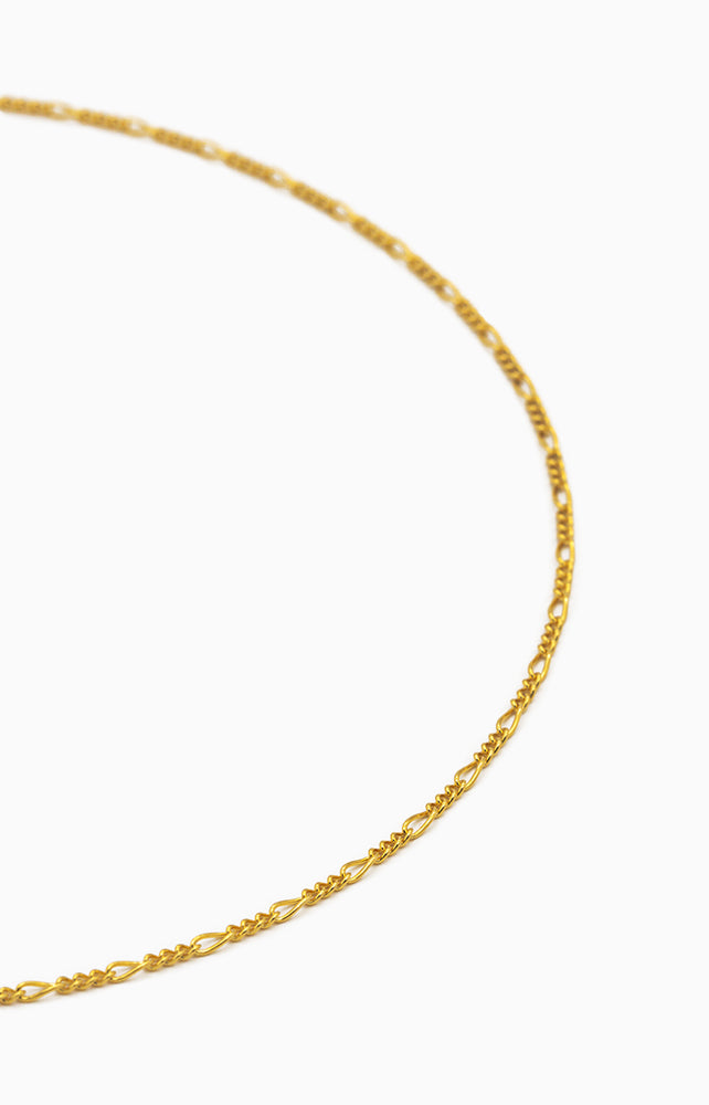 Filigrane Figaro Kette aus 14k Gold Filled mit klassischem Gliederdesign – feine Goldkette ohne Anhänger - SimplyO